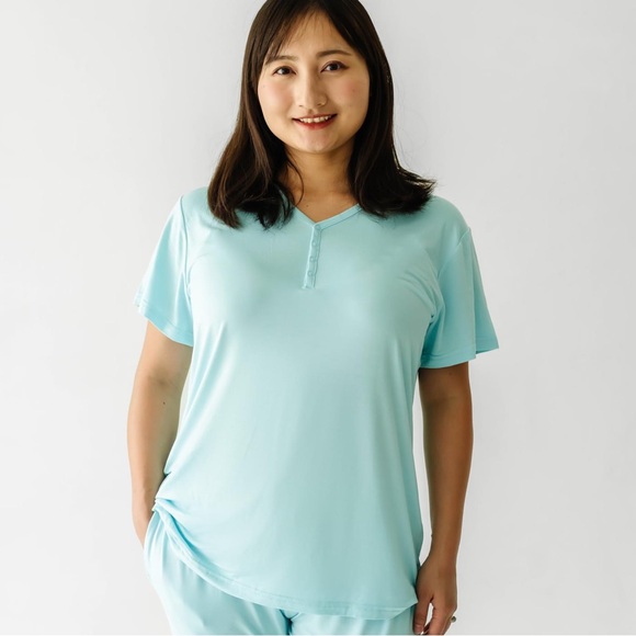 Little Sleepies Other - Little Sleepies Women's Short Sleeve Pajama Top - Aquamarine